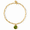 Solara Statement Necklace in Gold Iridescent Clear Crystal