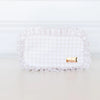 Ruffled Nylon Medium Pouch in Nude Plaid