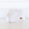 Ruffled Nylon Medium Pouch in Nude Plaid