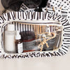 Ruffled Nylon Large Clear Pouch in Polka Stripe