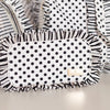 Ruffled Nylon Medium Pouch in Polka Stripe