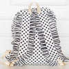 Ruffled Nylon Backpack in Polka Stripe