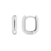 Oblong Polished Small Huggie Hoop Earrings