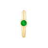 Emerald Bezel Huggie Hoop Earrings