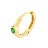 Emerald Bezel Huggie Hoop Earrings