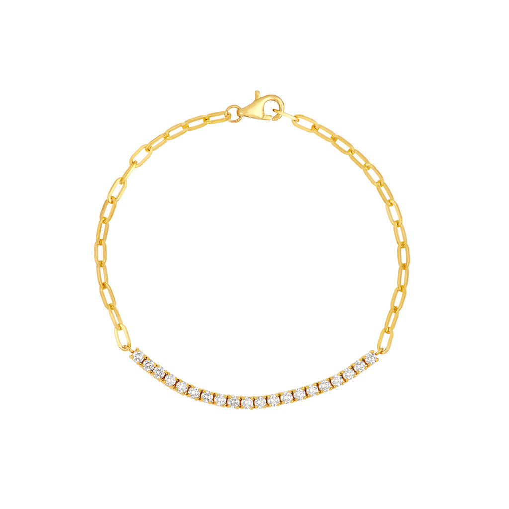 Diamond Paperclip Link Bracelet | 1.00 CTW