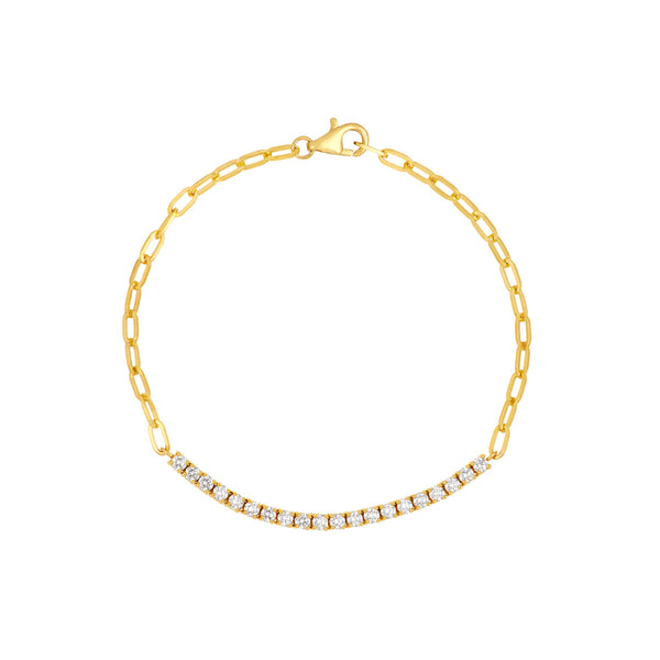 Diamond Paperclip Link Bracelet | 1.00 CTW