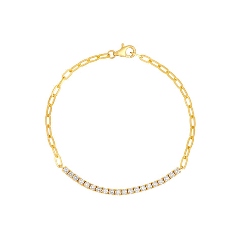 Diamond Paperclip Link Bracelet | 1.00 CTW