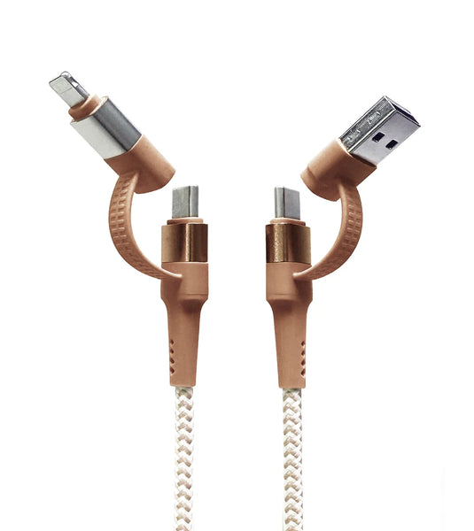 Two Faced 6' Woven Cable : Natural
