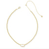 Elisa Gold Beaded Necklace in Ivory Mother of Pearl