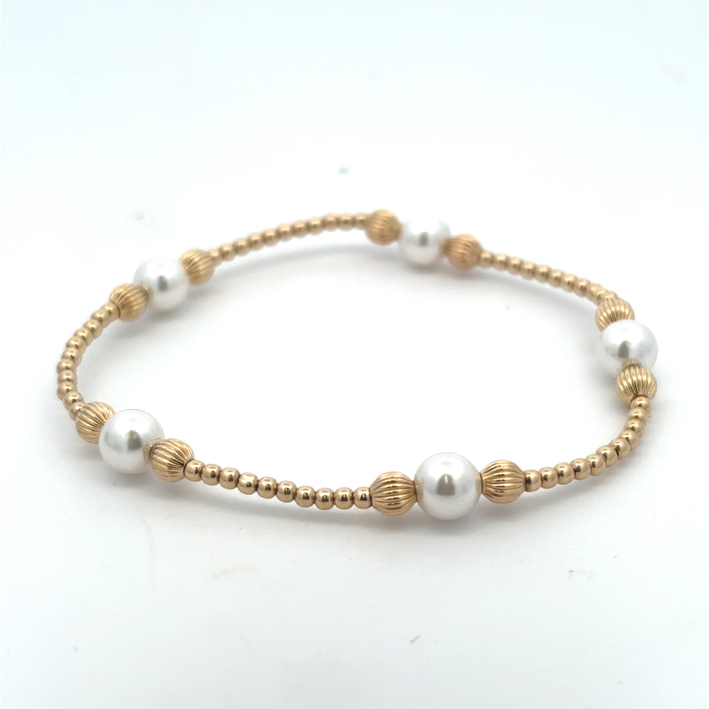 Purpose Dignity Pearl 6mm Bead Bracelet - Gold