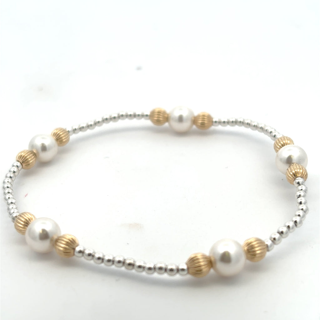 Purpose Dignity Pearl 6mm Bead Bracelet - Mixed Metal