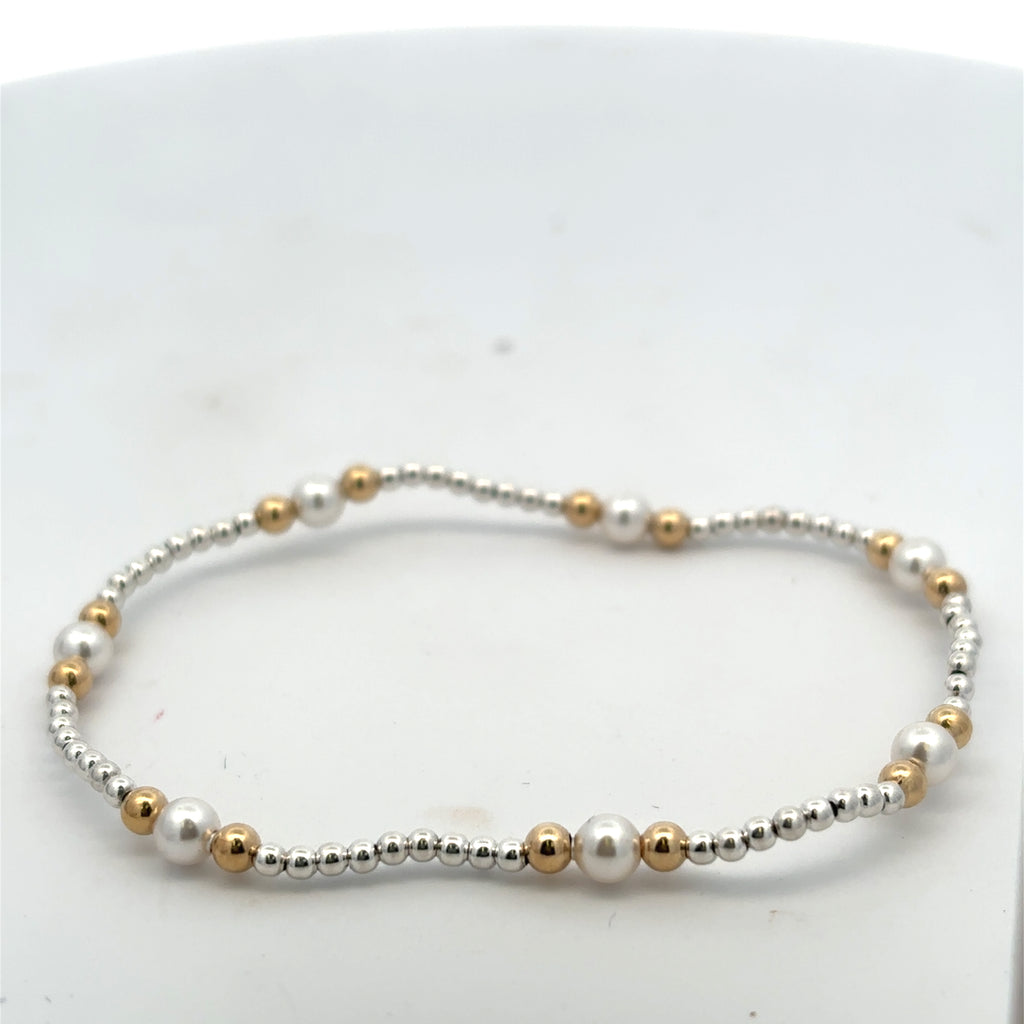 Purpose Pearl 4mm Bead Bracelet - Mixed Metal