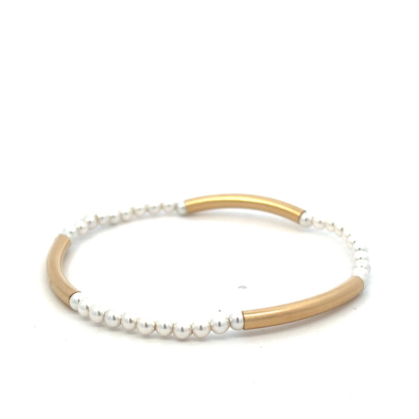 Bliss Bar Pattern Pearl 3mm Bracelet