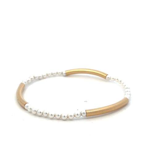Bliss Bar Pattern Pearl 3mm Bracelet