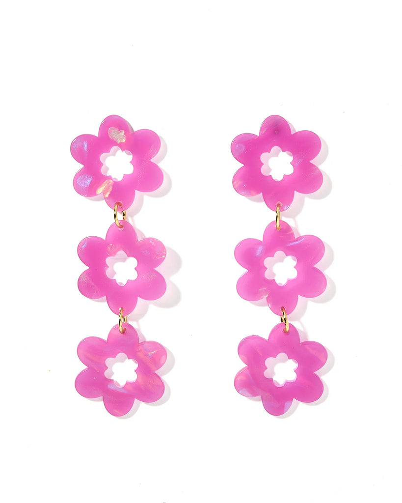 Zoey Statement Earrings in Orchid Purple