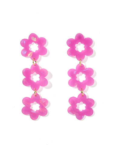 Zoey Statement Earrings in Orchid Purple