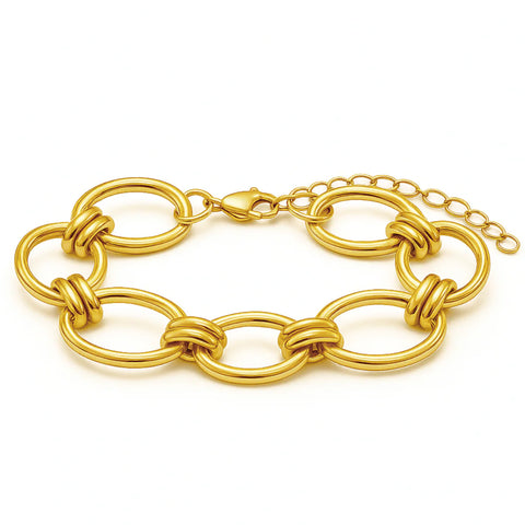 Ruby Oval Chain Bracelet in Gold
