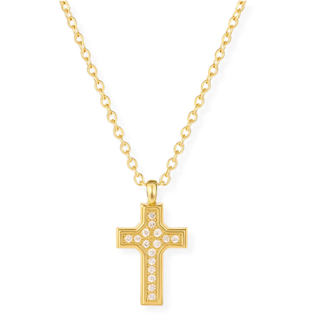 Wyatt Mini Cross Pendant Necklace in Gold