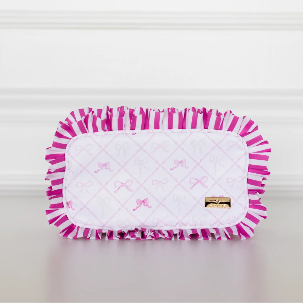 Goldie Girl Bows Ruffled Nylon Medium Pouch