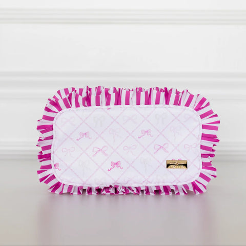 Goldie Girl Bows Ruffled Nylon Medium Pouch
