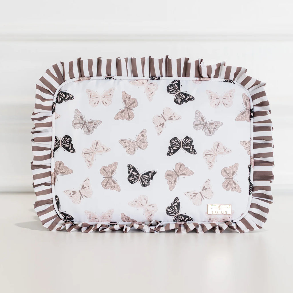 Butterfly Season Ruffled Nylon XL Pouch
