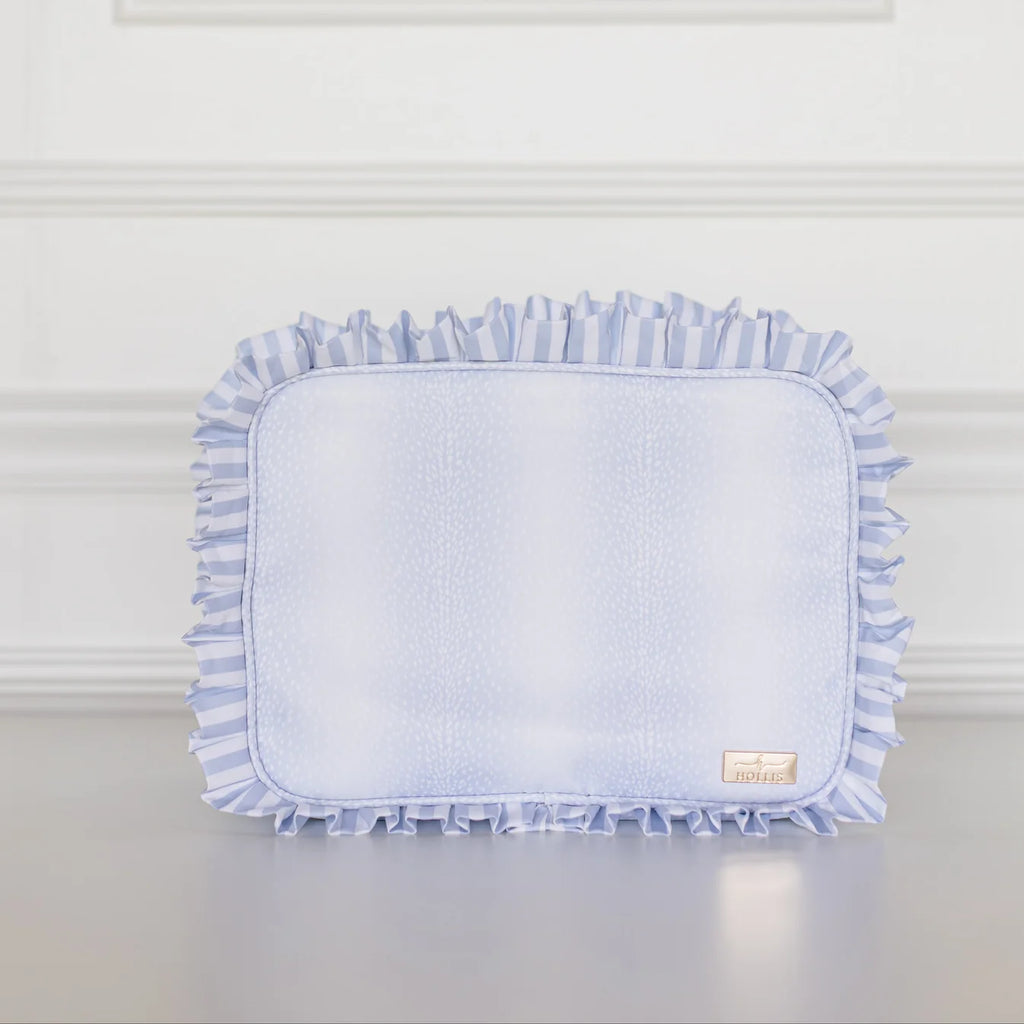 Blue Fawn Ruffled Nylon XL Pouch