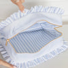 Blue Fawn Ruffled Nylon XL Pouch