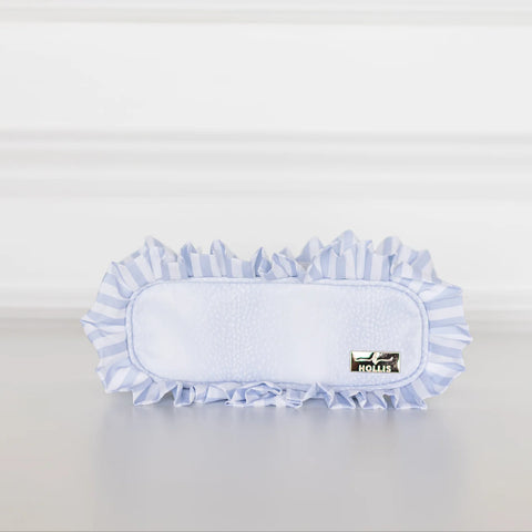 Blue Fawn Ruffled Nylon Pencil Pouch