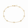Valencia Delicate Gold Station Necklace in Mother of Pearl