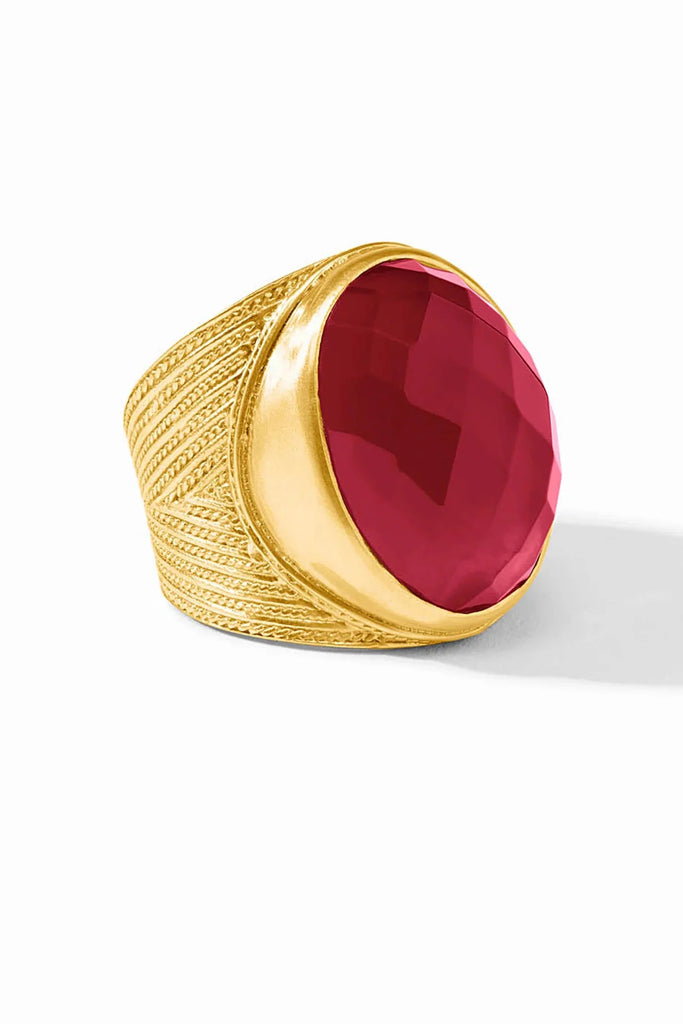 Verona Statement Gold Ring - Iridescent Ruby