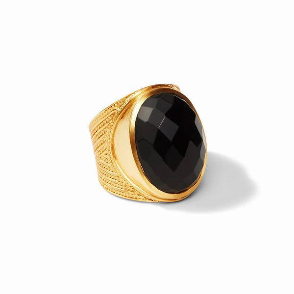 Verona Statement Ring in Obsidian Black