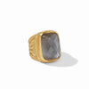 Windsor Gold Statement Ring in Iridescent Charcoal Blue