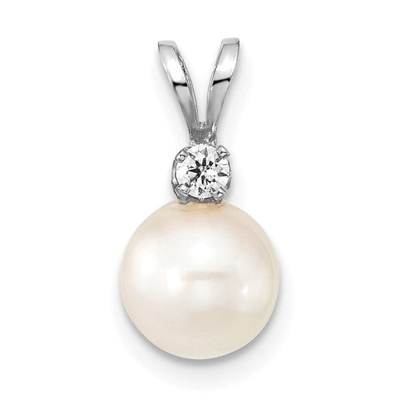 Timeless Pearl & Diamond Drop Pendant