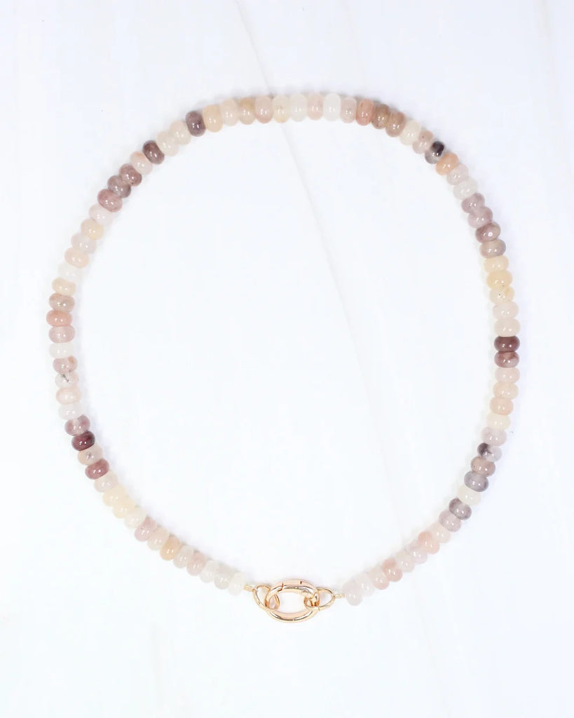 Gisela Stone Beaded Oval Clasp Necklace