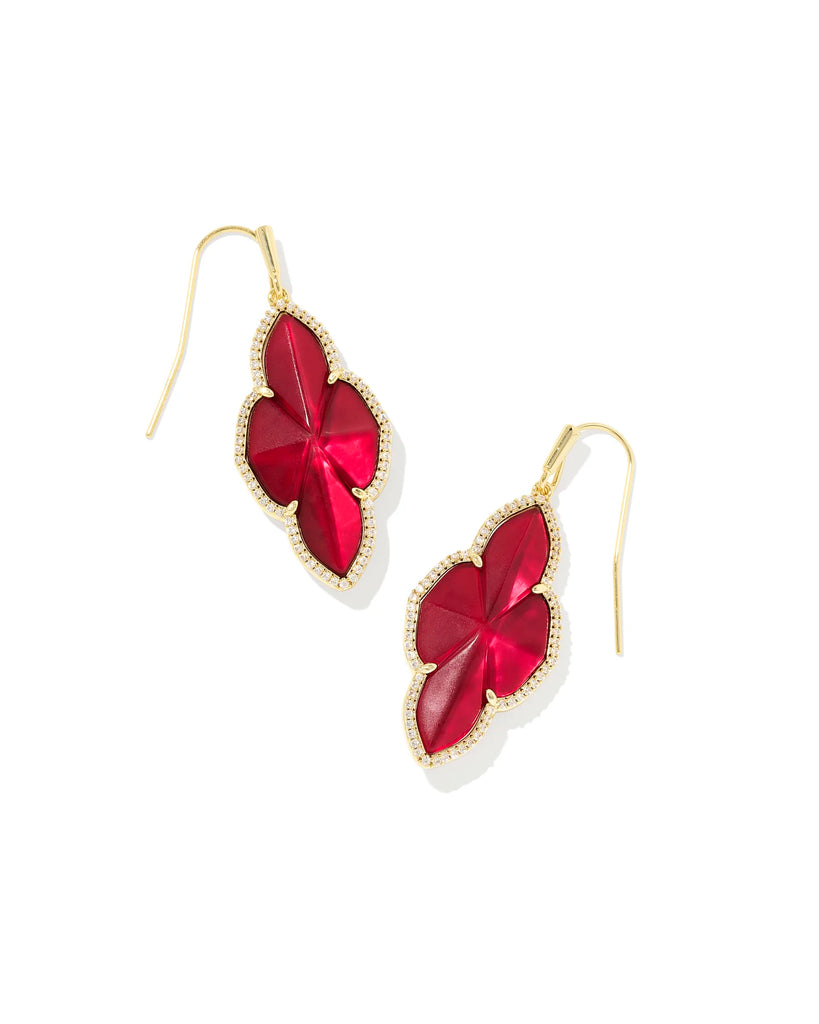 Abbie Pave Frame Drop Earrings in Gold