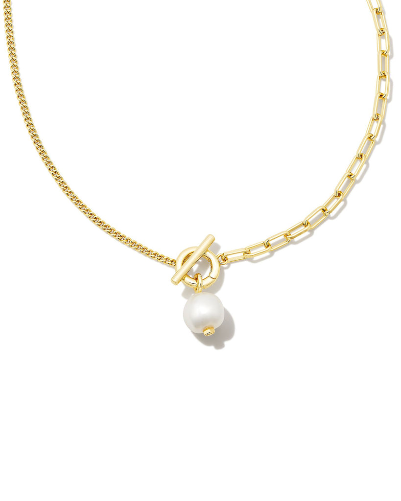 Leighton Gold Convertible Pearl Chain Necklace
