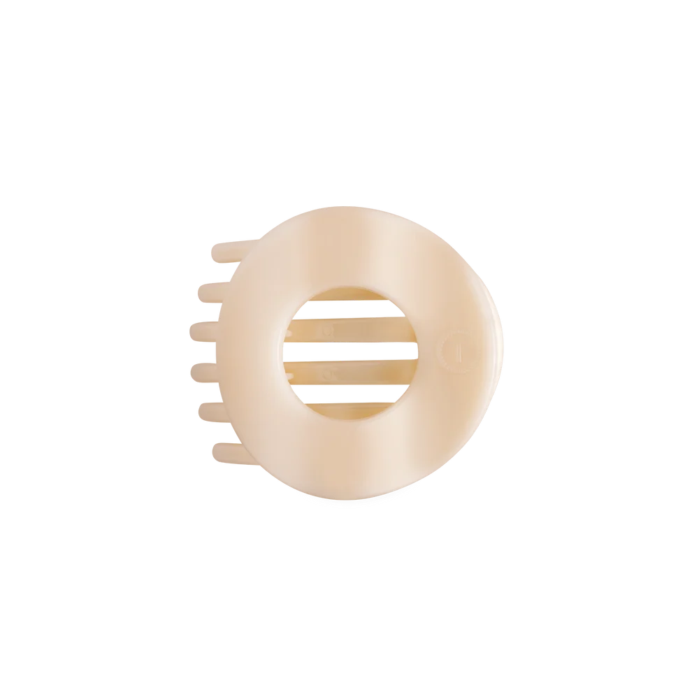 Almond Beige Flat Circle Hair Clip