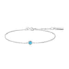 Bezel Set Lab-Created Turquoise Solitaire Bracelet