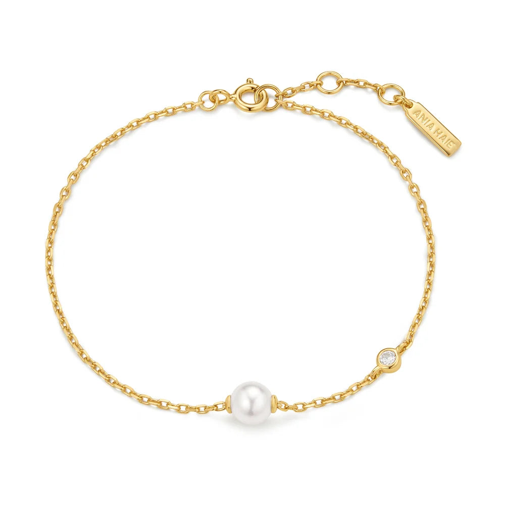 Pearl & Bezel Set Sparkle Bracelet