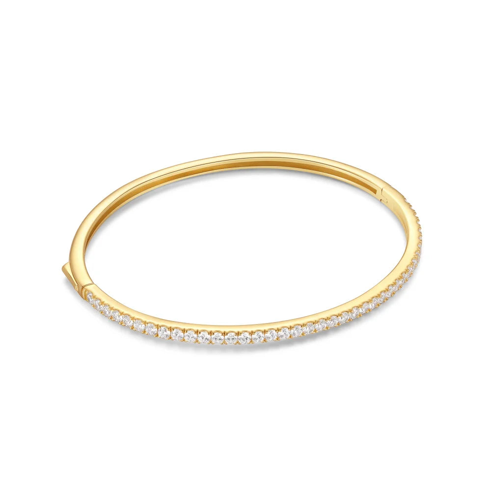 Gold Pavé Tennis Bangle