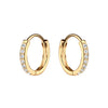 14K Gold-Plated Huggie CZ Hoop Earrings Kids, Girls, Women