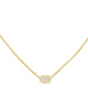 Emilie Gold Short Pendant Necklace in Iridescent Drusy