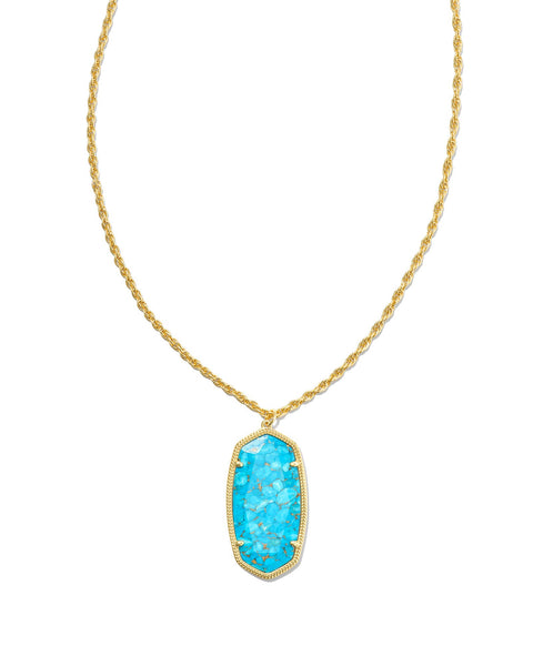 Rae Gold Necklace in Bronze Veined Turquoise