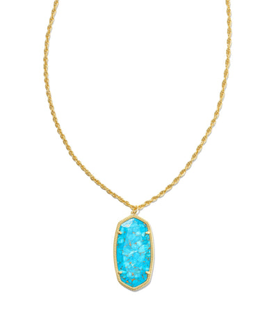 Rae Gold Necklace in Bronze Veined Turquoise
