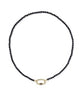 Emery Gold Beaded Strand Necklace in Black Agate