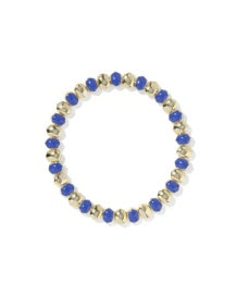 Daphne Enamel Stretch Bracelet Gold Blue Enamel