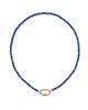 Emery Gold Beaded Strand Necklace in Dark Blue Quartz