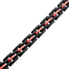 Dante - Black & Red Steel Adjustable Bracelet