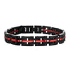 Dante - Black & Red Steel Adjustable Bracelet